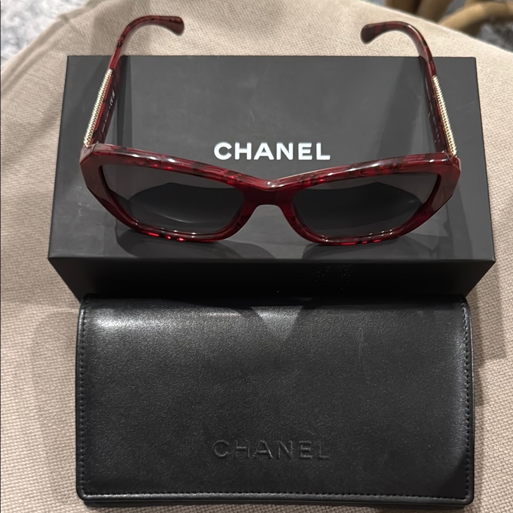 Chanel Red Sunglasses